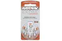90 x Size 312 Rayovac Extra Advanced Hearing Aid Batteries