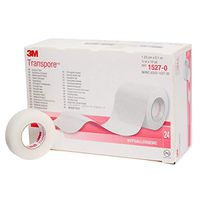 3M 1/2" X 10 Yard Roll Clear Transpore Latex-Free Porous Plastic Surgical Tape (24 Packs)
