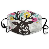 Face Mask Floral Deer Quotes Bee Rabbit Bee Cloud Vintage Cycling Half Face Earloop Dust Mask for Woman