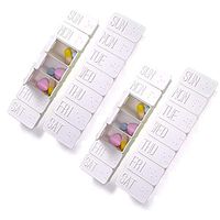 SUNTRADE 4PCS Weekly Medicine Storage Organizer 7 Day Tablet Pill Box Holder Plastic Case