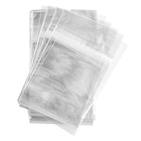 100 Pcs 4 5/8 X 5 3/4 Clear (A2) (P) Card Resealable Cello / Cellophane Bags - Tape Strip on Body