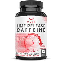 Time Release 100mg Caffeine Pills - 120 Veggie Capsules Microencapsulated for Extended Energy. No Crash Controlled Delivery Brain Booster Supplement for Sustained Mental Performance, Focus & Clarity