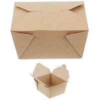 MM Foodservice Disposable Paper Take Out Boxes, Microwavable Take Out Containers, Leak and Grease Resistant Carryout, Takeout Food Box, 4 5/8 x 3 1/2 x 2 1/2 Inch, 30-Ounce Capacity (Kraft, 40)