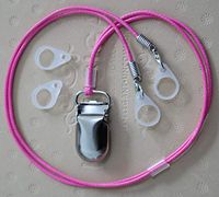 BTE Hearing Aids Clip Safty Protection Accessory Metal Clip @ Replaceable Silicone Loop (Rose Red)
