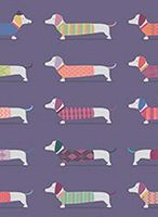 Dachshunds Rolled Gift Wrap Decoupage Paper 2 Sheets of 19.7 inches x 27.5 inches