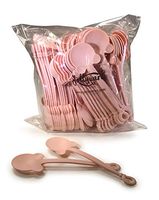 Jollywares 5.5" Cute Bear-Shaped Premium Quality Plastic Party Spoons (Marshmallow Pink Color)(1-Pack of 104 pcs)