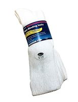 J.T. Foote - Non Binding Diabetic Socks Crew Mens 3pk - White Size 10-13