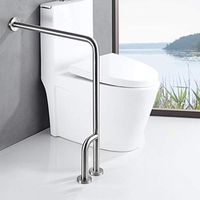 LLF Toilet Grab Bar, Safety Support Handrails Shower Safe Handle Seat Support Non Slip Hand Grips, for Disabled Elderly Handicap Pregnant Stainless Steel