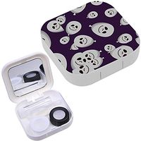 Portable Contact Lens Case Box Travel Kit Mirror + Bottle + Tweezers Container Holder [ Halloween Balloon Helium Faces ]