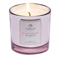 CHLOEFU LAN Scented Candle Blood Orange Long Burning (40 hours) Strong Fragrance Soy Aromatherapy Candle for Home Decorative, Relaxing and Best Friend Gifts with Rose Gloden Glass (Blood Orange)