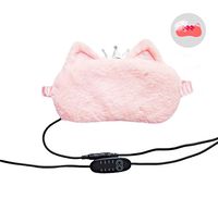 USB Heated Steam Eye Mask Adjustable Temperature Warm Sleeping Eye Mask for Dry Eye, Blepharitis, Tired Eye (Pink)