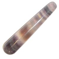 Fluorite Massage 06 Incredible Clear Purple Green Striped Crystal Body Stress Relief Wand 4.3"