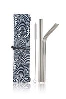 Stainless Steel Reusable Metal Straws - 4 Pack 8.5 inch Portable Food Grade