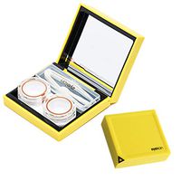 Soft & Hard Contact Lens Case for Long Nails Ladies, Leakproof Soaking Box, Portable Magnetic Switching Case Travel Home Use (Yellow)