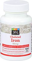 365 Everyday Value, Chelated Iron 18mg, 100 ct