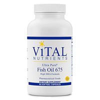 Vital Nutrients - Ultra Pure Fish Oil 675 High DHA (Pharmaceutical Grade) - Hi-Potency Wild Caught Deep Sea Fish Oil, Cardiovascular Support, Lemon Flavor - 90 Softgels per Bottle