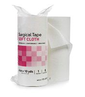 Medical Tapes. Case of 6 Surgical Tapes 6" x 10 yds. Non-sterile Soft Cloth Surgical Tapes for dressings and Medical Devices. High Adhesion. Hypoallergenic, Latex-Free. Bidirectional Tear.