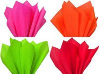 12 Assorted 4 Colors Christmas Holiday Colors Gift Grade Tissue Paper Sheets - 15" x 20" - Choose Color Set (HOT Pink,Orange,Bright Green,RED)