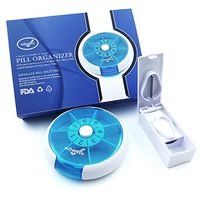 HOWSEN Pill Organizer Weekly Pill Case Portable Circular Rotating Design Pill Organizer 1 Times a Day+ Separate Pill Separator