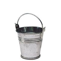 2.5" Tin Pail Silver Tin Pot Small Tin Buckets Buckets with Handles