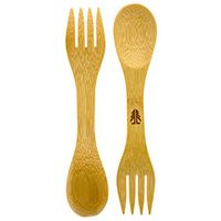Forestry Labs Bamboo Sporks - Pack of 4 - Simply 100% Bamboo Eating Utensils (8.6 inches)