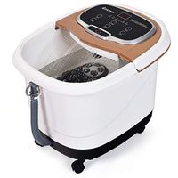 Foot SPA Massager, Electric Therapy Foot Tub, Heating Soak Bath, Thermal Foot Bath Bucket, Portable Lavipeditum Barrel, with Digital LED Display, Motorized Maize Roller, Drainage Pipe (Coffee)