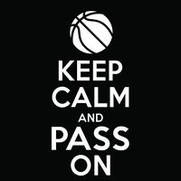 Basketball Keep Calm and Pass On Vinyl Decal Sticker | Cars Trucks Vans Windows Laptops Walls Cups | White | 5.5 X 3 Inches | KCD1866