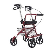 Elderly walker Aluminum Folding Shopping Rider Pushing Food Scooter Solid Four-Wheeled Walker FANJIANI