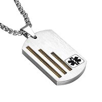JF.JEWELRY Customize Stainless Steel Medical Alert ID Pendant Necklace for Men and Women