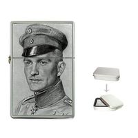 New Product THE RED BARON Manfred von Richthofen Flip Top Cigarette Lighter + free Case Box