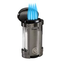 Rocky Patel Lighter Odyssey Quad Torch with Cigar Rest Gun Metal