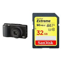 Ricoh GR II Digital Camera with 3-Inch LCD with SanDisk Extreme 32GB