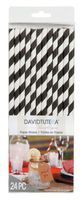 Black Striped Paper Straws