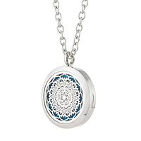 GelConnie Flower Perfume Essential Oil Diffuser Necklace Aromatherapy 316L Hypoallergenic Stainless Steel Pendant CSFL394-1