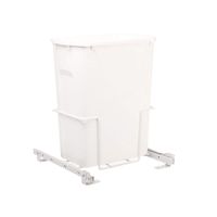 Steel 35 Qt. In Cabinet Single Pull-Out Trash Can in White (19" H x 14" W x 16" D)