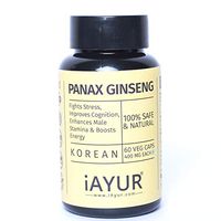 iAYUR Panax Ginseng Extract 400 Mg | Tested & Certified 100% Potent, Natural, Pure & Safe | 60 Veg Capsules of Korean Origin