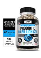 Kaya Naturals Probiotic 60 Billion CFU Guaranteed Potency Until Expiration, 180 Count Capsules, Patented DelayRelease, Shelf Stable - No Refrigeration – Digestive Health (180 Capsules)