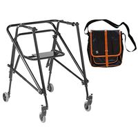 Drive Nimbo 2G Lightweight Posterior Walker with Seat, Extra Large, Emperor Black & Free Black Medical Utility Bag with Trim! - #KA5200S-2GEB