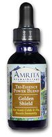 AMRITA Aromatherapy: Golden Shield Tri-Essence Power Blend; All Natural Herbal Extracts, Flower Essences & Pure, Therapeutic Grade Essential Oils of Yarrow, Myrrh & Thyme Thujanol -Size: 30ML