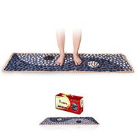 Reflexology Walk Stone Foot Massage Mat Pebble Foot Massage Pad Natural Rain Stone Foot Massage Cushion Acupoint Massage pad, High-Density