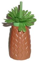 Summer Spring Hawaii Fun Luau Pineapple Sipper Bottles Cups with Straws, 20 oz.