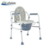 Bedside Commodes Commode Chair Elderly Foldable Adjustable Bathroom Commode Chair Lightweight Steel Portable Toilet Chair for Pregnant Women Disabilities (Color : White)
