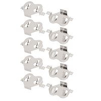 uxcell 10Pcs Silver Tone Metal CR1620 CR1632 Lithium Button Coin Battery Plate
