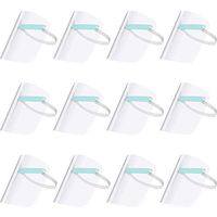12 Pieces Unisex Face Shield Transparent Full Face Safety Breathable Protective Visor Face Cover Splash-Proof with Elastic Band and Sponge