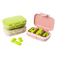 Chenkaiyang 3 PCS Pill Case Upgraded Small Pill Box Removable Compartments Vitamin Pill Case Box Environmental Wheat Straw Material Perfect for Travel Daily Use