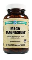 Natural Vitamin Co. - Mega Magnesium, Magnesium 400mg (from Amino Acid Chelate, Citrate, and Malate), 90 Capsules, 1 Month Supply, Gluten Free, Vegetarian, Vegan