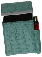 New Marshal Genuine Cigarette Case Holder#92812 (Croco Baby Blue)