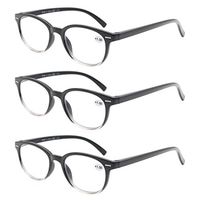 MODFANS Round Stylish Reading Glasses 3 Pair with Spring Hinge Fashion Glasses for Reading for Men and Women +3.00