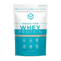 Grass Fed Whey Protein Vanilla 5 Serving Trial Size - 100% Pure and Natural - 5 Servings - 24g Protein - Cold Processed Undenatured - Non-GMO - rBGH-Free - High Quality from Happy Healthy Cows USA