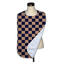 Check Collection Adult Bib - Covered with Care Assorted Prints Available! (Tan Navy Racing Check)